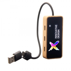 Hub USB de madeira 8 em 1 com entrada dupla e 6 portas 'SCX.design H21'