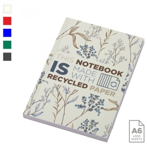 Bloco de notas A6 de capa mole reciclado - 100 folhas 'Novella Austen'