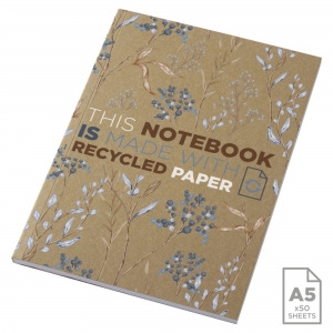 Bloco de notas Kraft A6 de capa mole reciclado - 100 folhas 'Novella Austen'