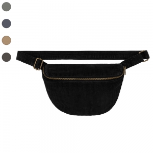 Bolsa de cintura eco-responsvel em bombazine com aspecto lavado