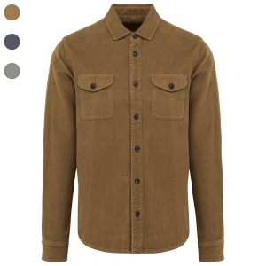 Sobrecamisa eco-respons�vel com aspecto lavado em bombazine de homem