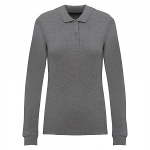 Polo em malha piqu� manga comprida Bio180 de senhora