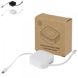 Cabo retr�til de sincroniza��o de dados e de carregamento r�pido de 100 W reciclado, 5 em 1, com conjunto de ferramentas para