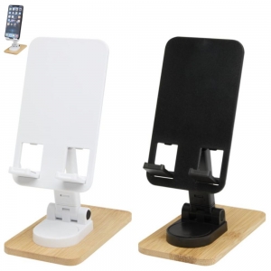 Suporte de telem�vel dobr�vel para secret�ria de pl�stico reciclado com detalhes em bambu 'Alfirk'