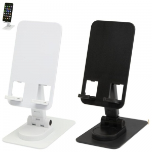 Suporte de telem�vel dobr�vel de pl�stico reciclado com suporte de secret�ria de metal 'Alhena'