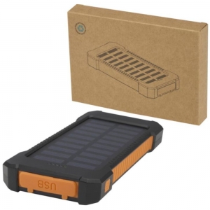 Powerbank solar robusto de pl�stico reciclado de 5.000 mAh e 10 W com lanterna integrada 'Altair'