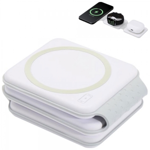 Carregador sem fios dobr�vel de pl�stico reciclado 3 em 1 de 15 W 'Armus'