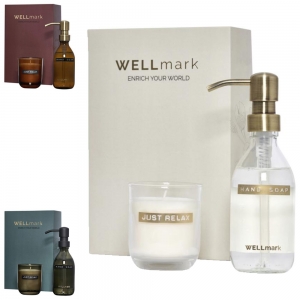 Dispensador de sabonete para as m�os de 250 ml e conjunto de velas perfumadas de 150 g 'Wellmark Discovery'
