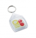BOWEN. Porta-chaves em PS transparente com formato quadrado
