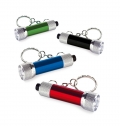 LERGAN. Porta-chaves em alum�nio com lanterna de 3 luzes LEDs