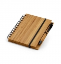 DICKENS A5. Bloco de notas espiral A5 em bambu com papel 100% reciclado
