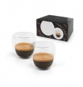 EXPRESSO. Conjunto de caf em vidro isotrmico com 2 copos 75 mL