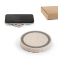 CUVIER. Carregador wireless super rpido 5W em ABS e fibra de palha