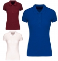 POLO PIQU BIO DE SENHORA DE MANGA CURTA BRANCO