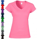 SOFT STYLE LADIES V-NECK T-SHIRT DE SENHORA COM DECOTE