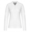 Polo piqu de senhora de manga comprida
