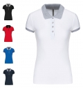 Polo de senhora piqu bicolor