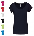 T-shirt de senhora de manga curta decote  barco
