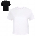 T-shirt curta de corte quadrado de senhora