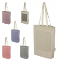 Saco de algodo reciclado de 150 g/m de 9 L com bolso frontal 'Pheebs'
