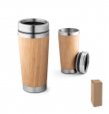 PIETRO. Copo de viagem em bambu e ao inoxidvel 500 mL