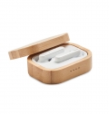 JAZZ BAMBOO Fones TWS em caixa de bambu