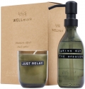 Conjunto de saboneteiras e velas perfumadas Wellmark Discovery de 200 ml e 150 g - fragr�ncia �mbar escuro