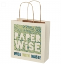 Saco de papel de res�duos agr�colas com al�as torcidas � 24 x 9 x 24 cm