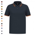 Polo de manga curta para homem com riscas em contraste