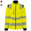 Casaco softshell de segurana em material reciclado com mangas amovveis unissexo