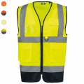 Colete de seguran�a de alta visibilidade em material reciclado com fecho unissexo