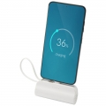 Powerbank Tipo-C de pl�stico reciclado de 5.000 mAh e 10 W com suporte articulado integrado e cabo 2 em 1 'Alnair'