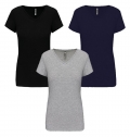 T-shirt de senhora decote V de manga curta
