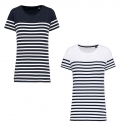 T-shirt estilo marinheiro Bio com decote redondo para senhora