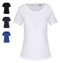 T-shirt de senhora Bio com decote sem costuras de manga curta