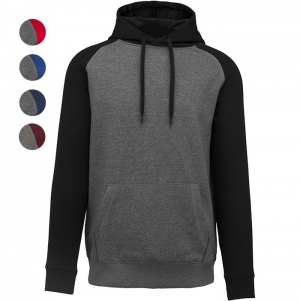 Sweatshirt com capuz bicolor de adulto