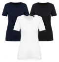 T-shirt Supima  decote  V de manga curta de senhora