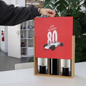 CAIXA DE MADEIRA PARA 3 GARRAFAS DE VINHO PERSONALIZ�VEL