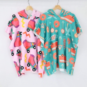 PONCHO EM TECIDO TOALHA PARA ADULTO PERSONALIZ�VEL